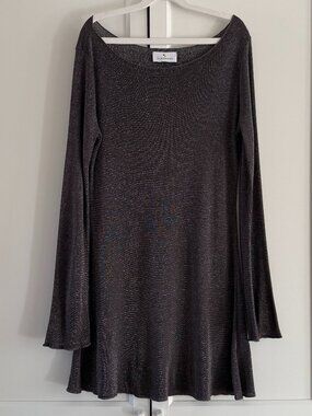 Gil Rodriguez Shimmer Knit Elektra Dress in Espresso - Size M